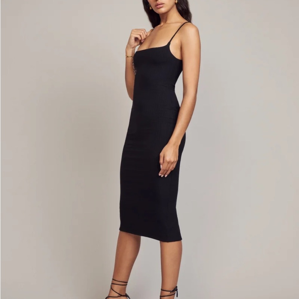 Reformation Milano Black Midi Dress
